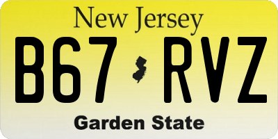 NJ license plate B67RVZ