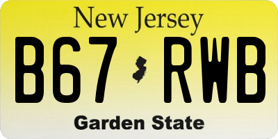 NJ license plate B67RWB