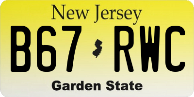 NJ license plate B67RWC