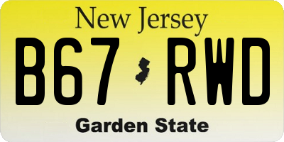 NJ license plate B67RWD