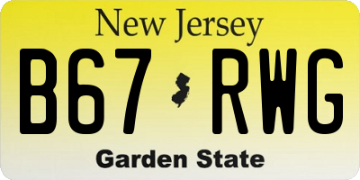 NJ license plate B67RWG