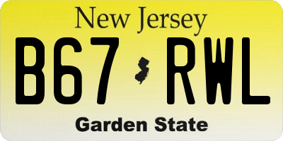 NJ license plate B67RWL
