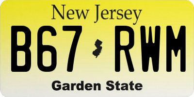 NJ license plate B67RWM