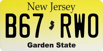 NJ license plate B67RWO