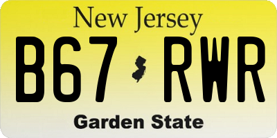 NJ license plate B67RWR
