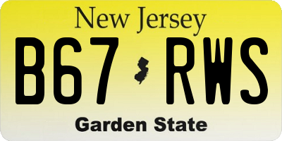 NJ license plate B67RWS