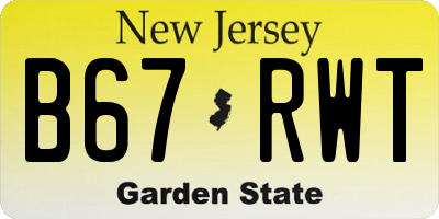 NJ license plate B67RWT