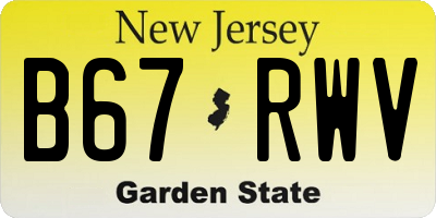 NJ license plate B67RWV