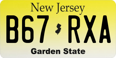 NJ license plate B67RXA