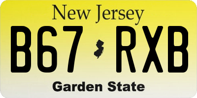 NJ license plate B67RXB