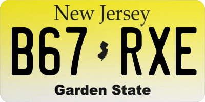 NJ license plate B67RXE
