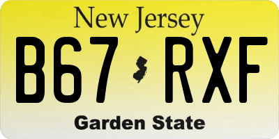 NJ license plate B67RXF