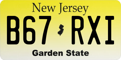 NJ license plate B67RXI