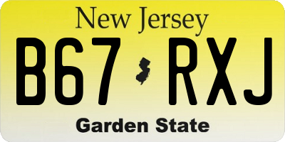 NJ license plate B67RXJ