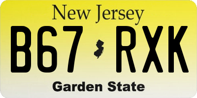 NJ license plate B67RXK