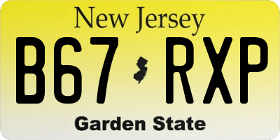 NJ license plate B67RXP