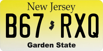 NJ license plate B67RXQ