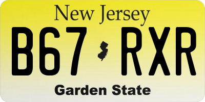 NJ license plate B67RXR
