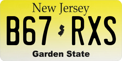 NJ license plate B67RXS
