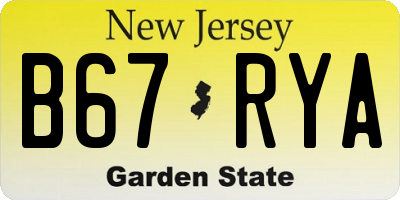 NJ license plate B67RYA