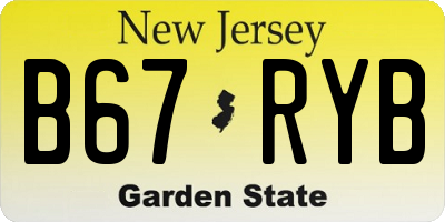 NJ license plate B67RYB