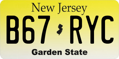 NJ license plate B67RYC