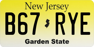 NJ license plate B67RYE