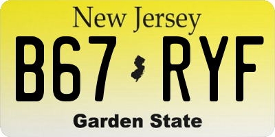 NJ license plate B67RYF