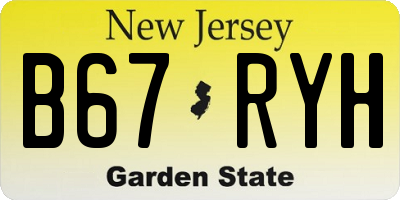 NJ license plate B67RYH