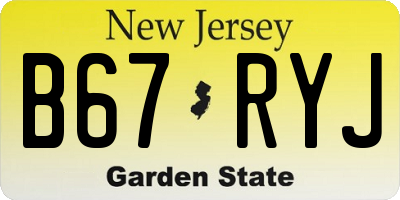 NJ license plate B67RYJ