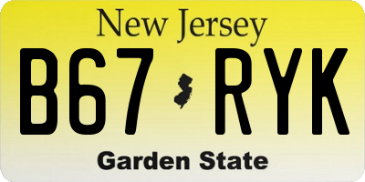 NJ license plate B67RYK