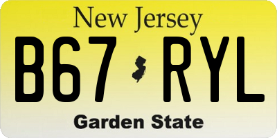 NJ license plate B67RYL