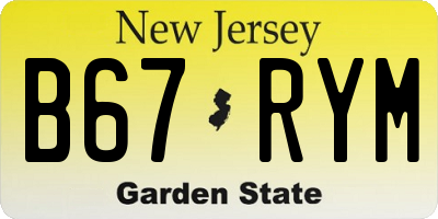 NJ license plate B67RYM
