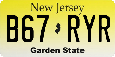 NJ license plate B67RYR