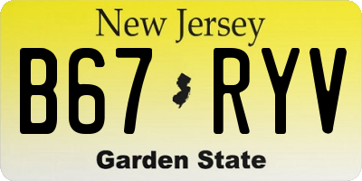 NJ license plate B67RYV