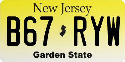 NJ license plate B67RYW