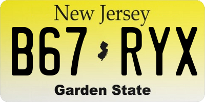 NJ license plate B67RYX