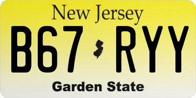 NJ license plate B67RYY