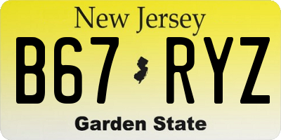NJ license plate B67RYZ