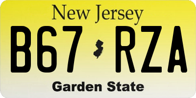 NJ license plate B67RZA