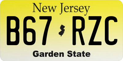 NJ license plate B67RZC