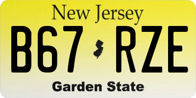 NJ license plate B67RZE
