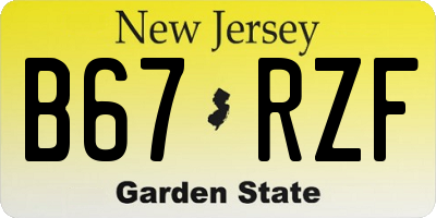 NJ license plate B67RZF