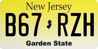 NJ license plate B67RZH
