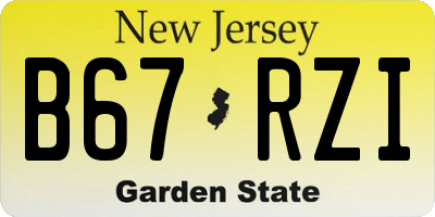 NJ license plate B67RZI