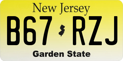 NJ license plate B67RZJ