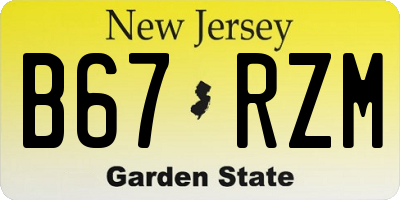 NJ license plate B67RZM