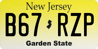 NJ license plate B67RZP
