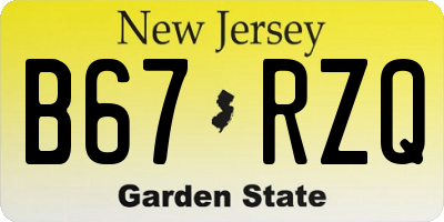 NJ license plate B67RZQ