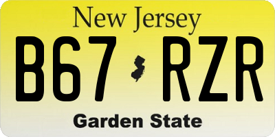 NJ license plate B67RZR